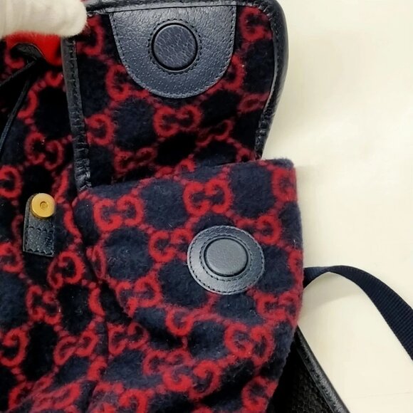 Gucci BackPack Bag Navy Blue Felt 950-042425 main image 10